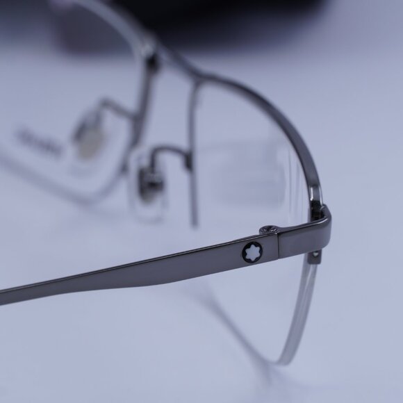 Montblanc MB0107O 002 Rectangle Eyeglasses 56mm – Ruthenium - Picture 4 of 11